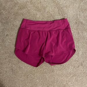 Lululemon ripened raspberry speed up mid-rise lined shorts 4”
